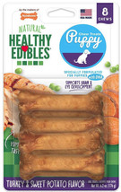 Nylabone Natural Healthy Edibles Puppy Turkey &amp; Sweet Potato Chew Treats - Petit - £11.73 GBP