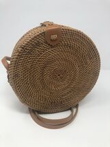 Round Wicker Straw Rattan Bag Women’s Hand Woven Shoulder Purse - $441.02 MXN