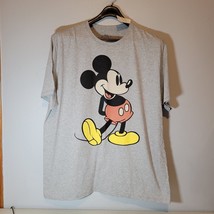 Mickey Mouse Mens Shirt 2XL Short Sleeve Gray Disney Casual With Tags - $14.45