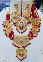 Gold Plated Jewellery Set Crystal Traditional Jewellery Kundan Jewelry Setp - £16.04 GBP