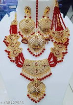 Gold Plated Jewellery Set Crystal Traditional Jewellery Kundan Jewelry Setp - £15.15 GBP