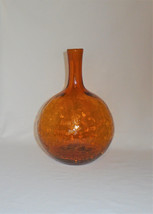 Blenko Crackle Glass Decanter #6533 Honey Joel Myers 1965 Vintage Art Glass - £136.48 GBP