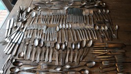 SILVER PLATED FLATWARE FOR CRAFTING or USE 180+ MIXED PIECES LOT - £88.86 GBP