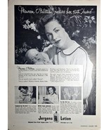 JERGENS - BABY LOTION - 1950 Vintage Print Ad - MAUREEN O&#39;SULLIVAN-HOLLY... - $14.18