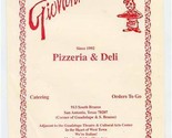 Giovanni&#39;s Pizzeria &amp; Deli Menu South Brazos San Antonio Texas  - $17.82