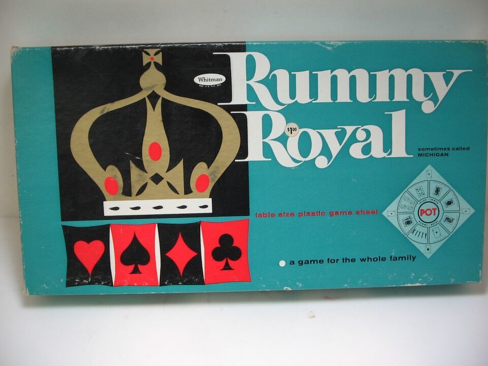 Vintage Whitman Rummy Royal Table Size Plastic Game Sheet Plastic Vinyl 1962 - £18.68 GBP