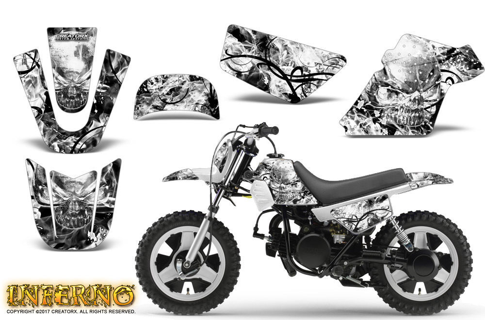 YAMAHA PW50 CREATORX GRAPHICS KIT DECALS INFERNO WHITE - $95.98