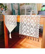 Vintage Table Runners 11.8&quot;x82&quot; Farmhouse Crochet Country Rustic Lace Ta... - £19.10 GBP