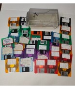 Lot Of (29) Quilting Pattern Floppy Disks With Lockable Container W/ Key - €19,53 EUR