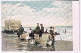 Postcard At Ostend Belgium Boats Children Families Beach - $9.89