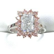 Sunburst Radiant IGI 2.01 Ct Lab Grown Diamond Engagement Ring 14k White... - $1,599.60