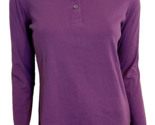 Duluth Trading Co Women&#39;s Knit LS Henley Shirt Purple Gray Size M - £12.75 GBP