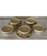 Set of 3 True Vintage FRANCISCAN Desert Rose Pattern Coffee Tea-Cups &amp; S... - £19.75 GBP