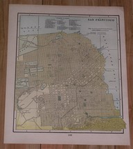 1895 Antique Map Of San Francisco California / Verso Cincinnati Ohio - $27.31