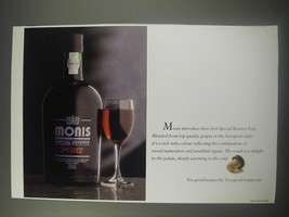 1990 Monis Special Reserve Port Ad - Too good to pass by. Too good to pass on - £14.74 GBP