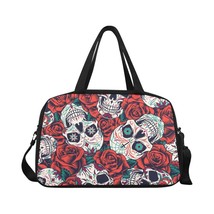 Gothic Skull and Red Roses Travel Bag With Shoe Compartment - £38.53 GBP