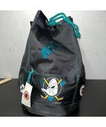 Vintage Mighty Ducks Backpack Bag Black NHL Nasco Gym Sack Heavy Duty - $709.64 MXN