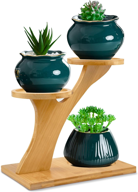 XXXFLOWER Bamboo Plant Stand ,3 Tiers Indoor Succulent Windowsill Shelf - Small  Item image 11
