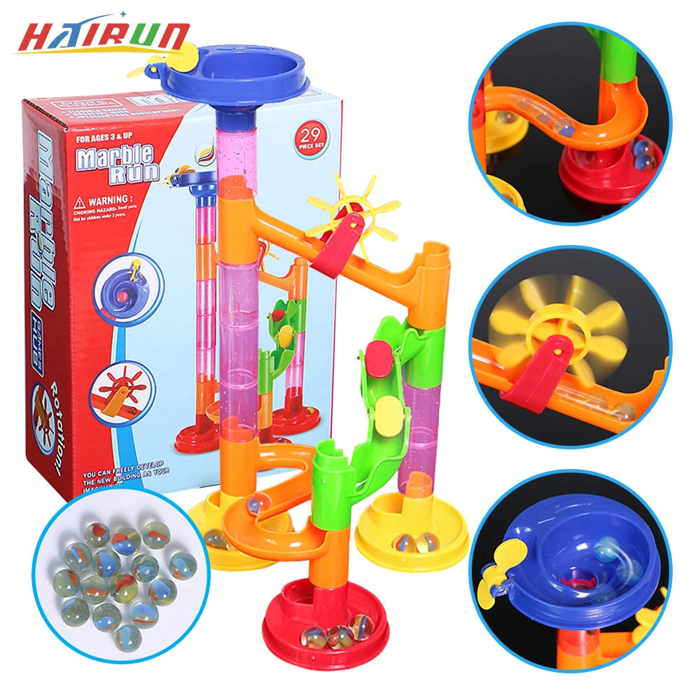 Balls track building blocks toys funnel slide bricks for children labyrint rolling ball thumb200