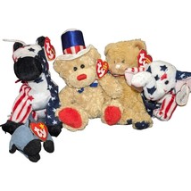 Ty Beanie Babies Patriotic 5 Lot Featuring 4 Retired And 1 Teenie Baby - $18.65