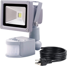 HANNAHONG 10W LED Motion Sensor Flood Light Plug In,Pir Induction Lamp,Dusk to D - £23.05 GBP