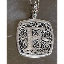 LORI BONN 925 STERLING SILVER LETTER  &#39;&#39;F&#39;&#39; PENDANT NECKLACE SKY - $34.75