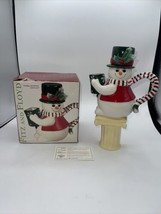 Fitz and Floyd Holiday Snowman Cocoa Teapot New In Box - $18.80