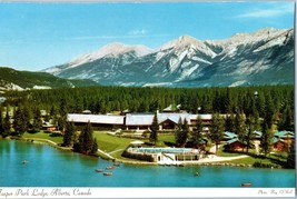 Aerial View Jasper Park Lodge Alberta Canada Postcard - £4.05 GBP