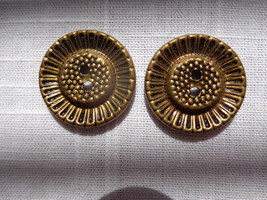 Gold-Toned Geometric 2 hole Buttons Vintage (#3708) - $10.99