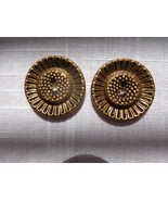 Gold-Toned Geometric 2 hole Buttons Vintage (#3708) - £8.64 GBP