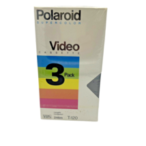 Polaroid Supercolor Video Cassette VHS Tapes T-120 NEW SEALED 3 Pack 246m NOS - £14.16 GBP