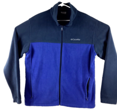 Columbia Jacket Fleece Men&#39;s Size XL Full Zip 2 Tone Blue Long Sleeve Po... - £21.94 GBP
