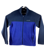 Columbia Jacket Fleece Men&#39;s Size XL Full Zip 2 Tone Blue Long Sleeve Po... - £21.88 GBP