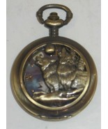 Vintage Wolf Wolves Quartz Japan Movement Pocket Watch As-Is Parts Repai... - $202.51 MXN