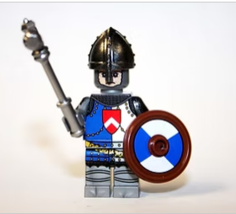 Minifigure Custom Toy Figure Knight Blue and White Castle Soldier - £5.01 GBP