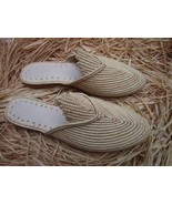 Women&#39;s sandals made of natural raffia and soles real leather, summer sa... - $962.42 MXN