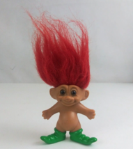 Vintage 1980&#39;s Russ Christmas Elf With Green Shoes &amp; Red Hair 2.75&quot; Troll Doll - £9.12 GBP