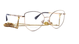 NEW JIMMY CHOO JC327 ROSE GOLD AUTHENTIC EYEGLASSES FRAME W/ CHAIN RX 52... - £127.93 GBP