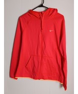 Womens Nike Peach Coral Zip Up Jacket Hoodie Size Medium Dri-Fit Run Jog - $482.51 MXN
