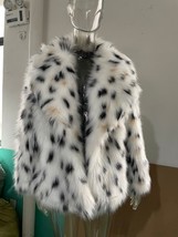 RR1474 Faux Short Coats Womens Eco Lynx With a Hood Winter Jackets Woman Length  - £76.35 GBP