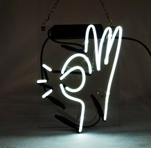 Brand New &#39;OK Gestures&#39; Art Window Display Real Neon Light Sign 10&quot;x7&quot; - £54.29 GBP