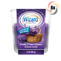 6x Candles Wizard Freshly Picked Lavender Scented Candles | 3oz | Burns 25 Hours - £21.80 GBP