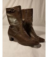 ANTONIO MELANI USED DARK BROWN WOMEN&#39;S LEATHER BOOTS W/ ZIPPER SIZE 6 1/2 M - €32,55 EUR