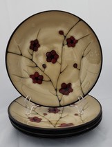 ♻️ Pfaltzgraff ASTER Red Flower Stoneware Coupe Dinner Plate Set 4 11&quot; - $1,300.84 MXN