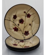 ♻️ Pfaltzgraff ASTER Red Flower Stoneware Coupe Dinner Plate Set 4 11&quot; - $1,300.84 MXN