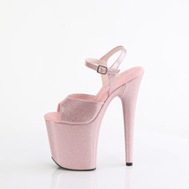 Pleaser FLAMINGO-809GP Baby Pink Glitter 8&quot; Heel Ankle Strap Platform Shoes - £52.88 GBP
