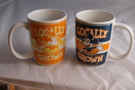 (2) New Disney Parks Minnie &amp; Mickey Locally Grown Orange Coffee Mug Cup... - £35.98 GBP