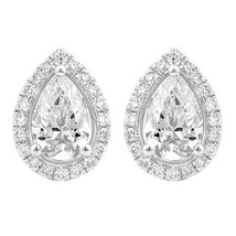 Dewberry 1.70 Ct Pear Cut Lab Grown Diamond Earring 14K White Gold for Women  - £812.30 GBP