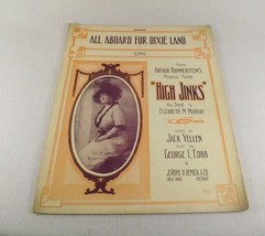 Antique 1918 Sheet Music &quot;All Aboard For Dixie Land&quot; Frameable Cover Art - £2.91 GBP