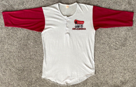 Vintage Oklahoma Sooners 3/4 Sleeve Baseball T Shirt-Buttons-Competition - £58.81 GBP